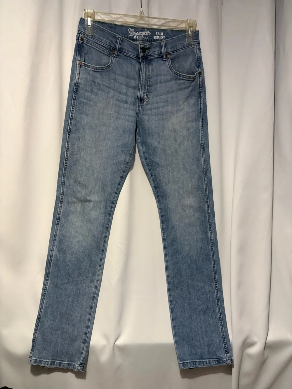 Wrangler Retro Slim Straight Light Blue Denim Jeans #2311